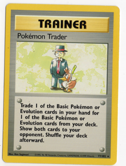 Pokemon Trader 77/102 TRAINER Base Set Pokemon Card - Image 1