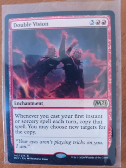 Double Vision Magic The Gathering Red Enchantment 142 Core Set 2021 MTG - Image 1
