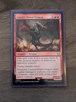 Magic: The Gathering Cavern-Hoard Dragon Rare Commander LOTR Red 31 - Image 1