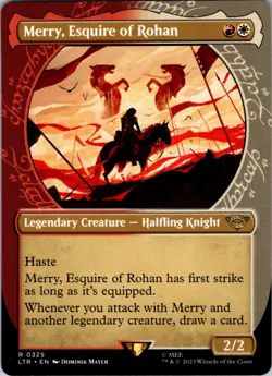 Merry Esquire of Rohan R 325 Borderless Lord of the Rings Magic the Gathering NM - Image 1