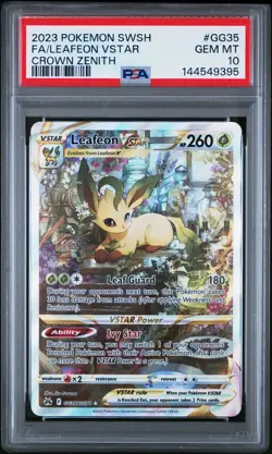 POKEMON SWORD AND SHIELD CROWN ZENITH GG35 LEAFEON VSTAR PSA 10 - Image 1