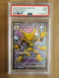 Alakazam ex - 188/165 - Pokemon 151 Full Art Ultra Rare Card PSA 9 - Image 1