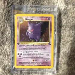 Pokemon Gengar Fossil 5/62 Holo Rare Holo 1999 Stage 2 Ghost Type TCG Card Stock - Image 1