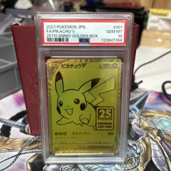 PSA 10 Pokemon Card Pikachu V 25th Anniversary Golden Box JP #001 GEM MT - Image 1