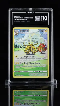 POKEMON SWORD & SHIELD CROWN ZENITH #GG08 FULL ART/ELECTIVIRE TAG 10 #1 RANK - Image 1