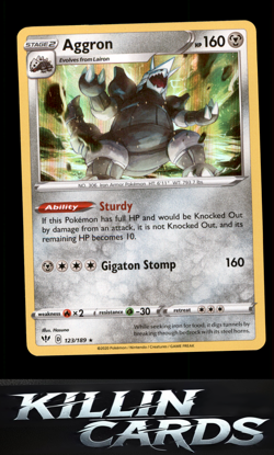 Aggron 123/189 Pokemon Holo Rare SWSH03: Darkness Ablaze Card NM - Image 1