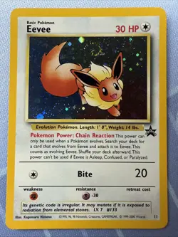 Eevee #11 Black Star Promo SWIRL HOLO Rare Vintage 2000 Pokemon!! - Image 2