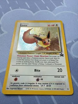 Eevee #11 Black Star Promo SWIRL HOLO Rare Vintage 2000 Pokemon!! - Image 4