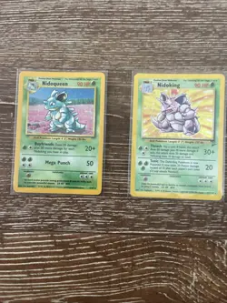 Nidoking And Nidoqueen Lot Of 2 Vintage Pokemon Holos - Image 1