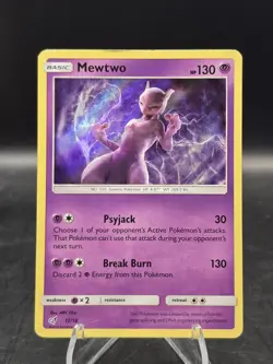 Pokemon TCG Mewtwo 12/18 Detective Pikachu Holo MP - Image 1