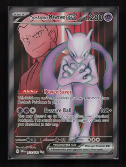 Team Rocket's Mewtwo ex 213/182 Ultra Rare Destined Rivals Pokemon Near Mint - Image 1