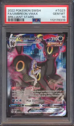 2022 POKEMON BRILLIANT STARS UMBREON VMAX FULL ART #TG23 PSA 10! - Image 1
