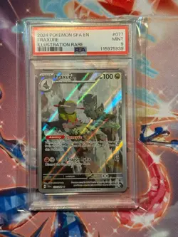 Pokemon Fraxure Full Art Holo Illustration Rare 077/064 Shrouded Fable SV PSA 9 - Image 2