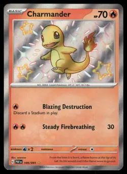 Pokemon Cards Charmander 109/091 Paldean Fates Shiny Rare NM - Image 1