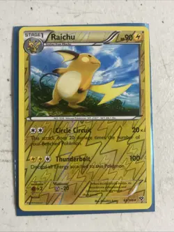 Pokemon Raichu REVERSE HOLO Holo Rare XY Base Set 43/146 MP - Image 1