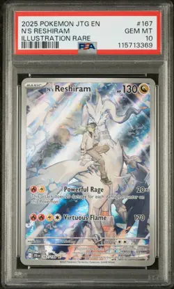 2025 Pokemon JTG EN-Journey Together N'S Reshiram Illustration Rare PSA 10 #167 - Image 1