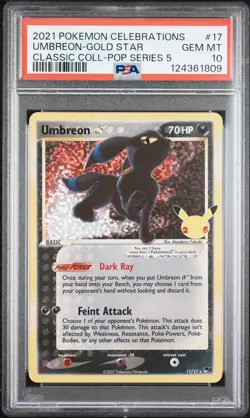 2021 POKEMON CELEBRATIONS CLASSIC COLL #17 UMBREON-GOLD STAR PSA 10 - Image 1