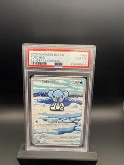 2025 POKEMON BLK EN-BLACK BOLT ILLUSTRATION RARE #109 CUBCHOO PSA 10 - Image 1
