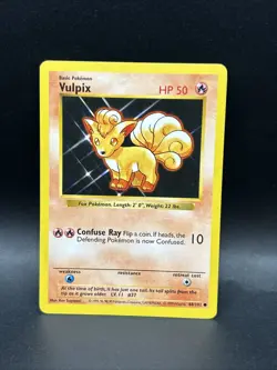 Pokemon TCG WOTC Vulpix Base Set 68/102 Unlimited Shadowless Common - Image 1