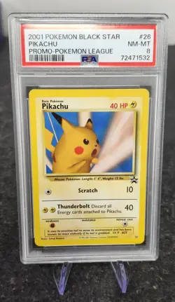 PSA 8 Pikachu Snap #26 WOTC Black Star Promo Pokemon - Image 1