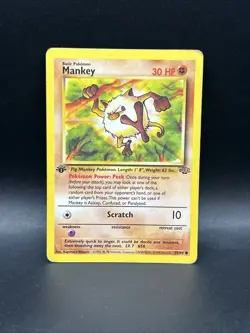Mankey 55/64 Common Jungle Pokemon 1st Edition - Image 1