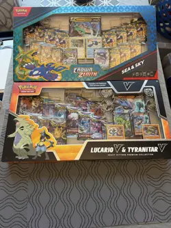 Pokemon TCG: Heavy Hitters+Sea&Sky Premium Collection Boxes 14+14 Booster Packs! - Image 1
