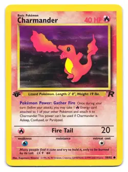 Charmander 50/82 Common Team Rocket Pokemon 1st Edition MP - Image 1