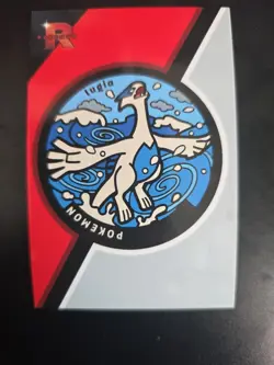 Pokemon Lugia Coin Cracked Ice Holo Team Rocket Card Database Set Peru Badge - Image 1