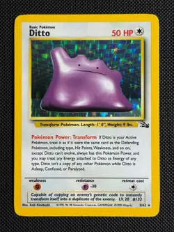 1# Pokemon Cards Ditto 3/62 Fossil Holo Rare - Image 1