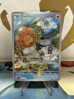 Castform Sunny Form 195/191 Illustration Rare Surging Sparks Pokemon Card NM - Image 1