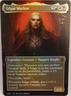 Edgar Markov FOIL Proxy Playtest Card with Custom Fantasy Art - Image 1