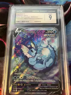 Vaporeon V SWSH181 SWSH: Sword & Shield Promo Cards Holo CGC 9 - Image 3