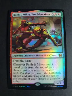 Raph & Mikey, Troublemakers (Foil) Rare MTG Ninja Turtles - Image 1