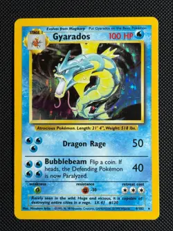 1# Pokemon Cards Gyarados 6/102 Base Set Rare - Image 1
