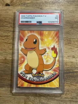 GRADED PSA 7 1999 TOPPS Pokemon T.V. Charmander #4 - Image 1