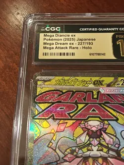 Mega Diancie ex CGC Pristine 10 JPN Mega Dream ex #227 Holo Attack Rare Pokemon - Image 2