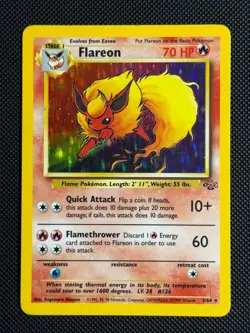 1# Pokemon Cards Flareon 3/64 Jungle Holo Rare - Image 1