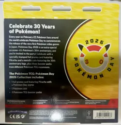 Pokemon TCG 2026 Pokemon Day Pikachu Promo Box with Coin & 3 Booster Packs - Image 2
