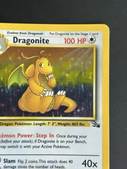 Pokemon TCG Dragonite 4/62 Fossil Holo Rare MP - Image 5