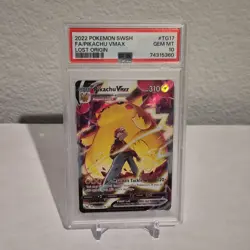 Pokemon 2022 Pikachu VMAX TG17 Lost Origin Trainer Gallery Holo PSA 10 - Image 1