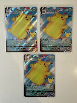 (3) Surfing & (2) Flying Pikachu VMAX Celebrations Pokemon 2021 - Image 1