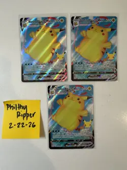 (3) Surfing & (2) Flying Pikachu VMAX Celebrations Pokemon 2021 - Image 2