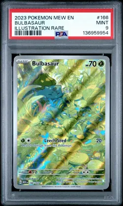 2023 POKEMON MEW EN-151 #166 BULBASAUR ILLUSTRATION RARE PSA 9 - Image 1