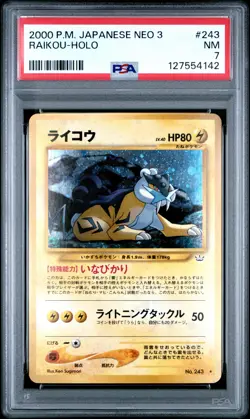 Raikou Holo Pokemon Japanese Neo 3 243 NM PSA 7 - Image 1