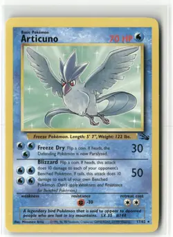 Pokemon Articuno (17) 17/62 Unlimited Fossil Rare - Image 1