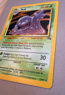 Muk 13/62 Holo Rare Fossil Pokemon TCG Unlimited WOTC 1999 LP - Image 3