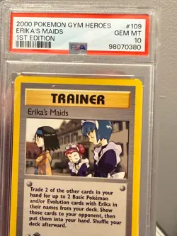Erika's Maids 109/132 - 1st Edition PSA 10 Gym Heroes 2000 Pokemon RARE! Pop 36! - Image 5