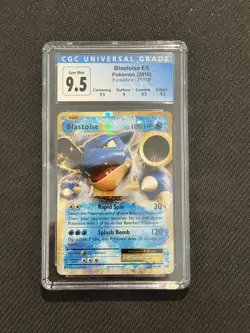 CGC GEM MINT 10 Pokemon English Blastoise EX 21/108 Evolutions (Blue Label 9.5) - Image 1