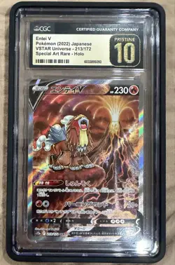 Pokemon CGC 10 Pristine Entei V Holo 213/172 SAR VSTAR Universe Japanese - Image 1