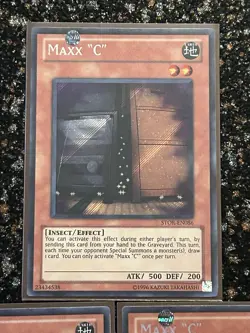 Yugioh 3x Maxx “C” STOR Secret Rare Unlimited. VLP - Image 2
